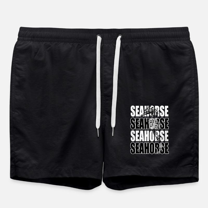 Seepferd - Badeshorts - Schwarz
