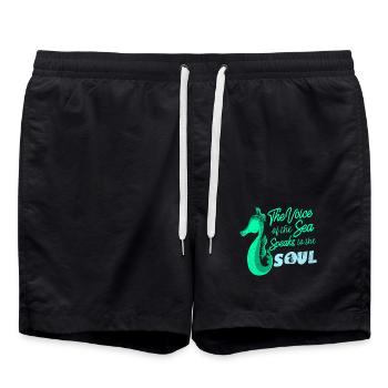 Seepferd - Badeshorts - Schwarz - Vorne - AI Model Male 185 light (185cm)