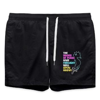 Seepferd - Badeshorts - Schwarz - Vorne - AI Model Male 185 light (185cm)