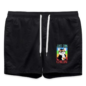 Chinchilla - Swim Trunks - black - Front - AI Model Male 185 light (185cm)