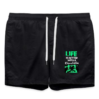 Chinchilla Geschenk Südamerika Nagetier Haustier - Badeshorts - Schwarz - Vorne - AI Model Male 185 light (185cm)