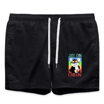 Chinchilla Gift South America Rodent Pet - Swim Trunks - black - Front - AI Model Male 185 light (185cm)