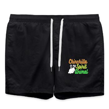 Chinchilla Geschenk Südamerika Nagetier Haustier - Badeshorts - Schwarz - Vorne - AI Model Male 185 light (185cm)