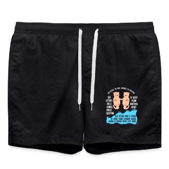 Otter Ferret Marten Water Sea Otter Beaver Sweet - Swim Trunks - black - Front - AI Model Male 185 light (185cm)