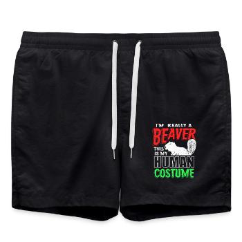 Biber - Badeshorts - Schwarz - Vorne - AI Model Male 185 light (185cm)