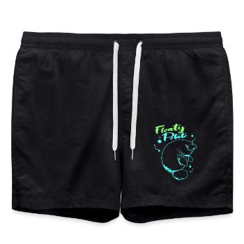 Manatee Dugong Sea Pig Sirenia Manatee - Swim Trunks - black - Front - AI Model Male 185 light (185cm)
