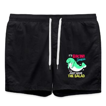 Manatee Dugong Sea Pig Sirenia Manatee - Swim Trunks - black - Front - AI Model Male 185 light (185cm)