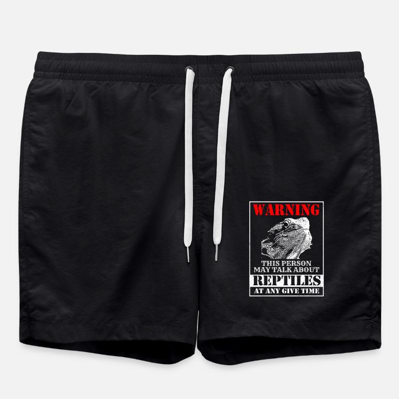 Bearded Dragon - Swim Trunks - black