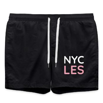 Women's Group NYC Lower East Side New York Girl - Swim Trunks - black - Front - AI Model Male 185 light (185cm)