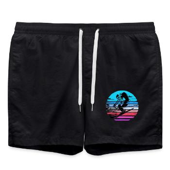 Skiing Skiing Skiing Skiing Skiing - Swim Trunks - black - Front - AI Model Male 185 light (185cm)