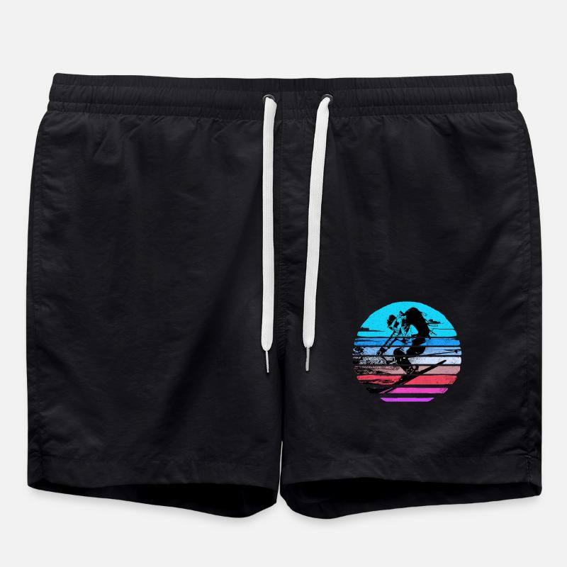 Skiing Skiing Skiing Skiing Skiing - Swim Trunks - black