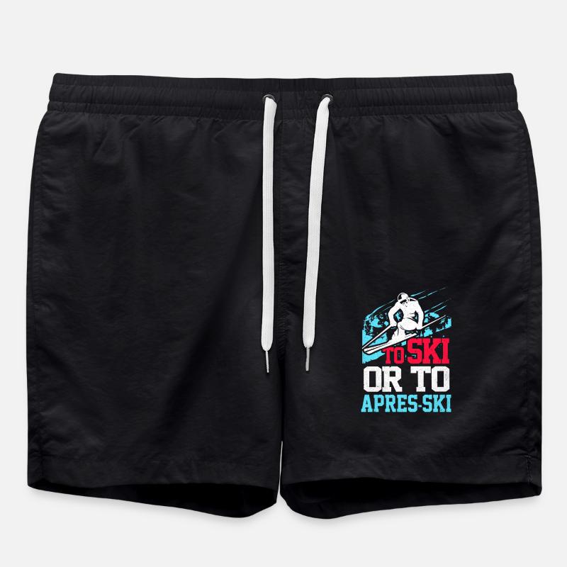Skiing Skiing Skiing Skiing Skiing - Swim Trunks - black