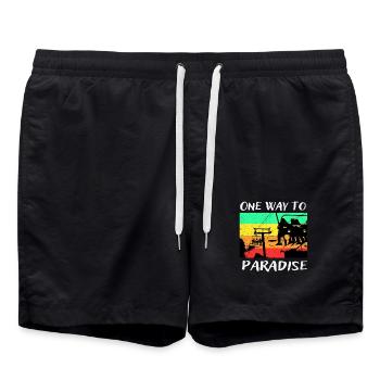 Snowboard - Badeshorts - Schwarz - Vorne - AI Model Male 185 light (185cm)