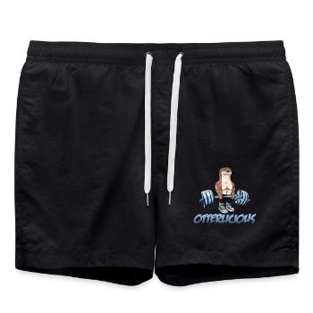 Otterlicious Otter Otter Gym Fitness Gift - Swim Trunks - black - Front - AI Model Male 185 light (185cm)