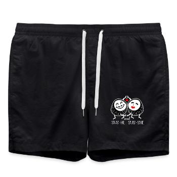 Sushi Go Reis Japan Tokio Miso Nigiri Maki Udon - Badeshorts - Schwarz - Vorne - AI Model Male 185 light (185cm)