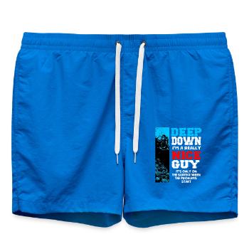 Plongeur Cadeau Drôle Diving Plongée Sport Mer - Short de bain - cobalt blue - Devant