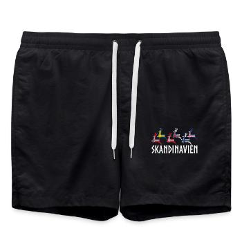 Scandinavia Moose Norway Sweden Denmark - Swim Trunks - black - Front - AI Model Male 185 light (185cm)
