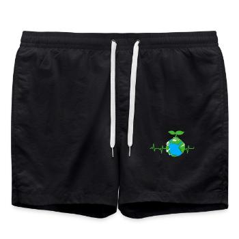 Jour de la Terre - Short de bain - noir - Devant - AI Model Male 185 light (185cm)