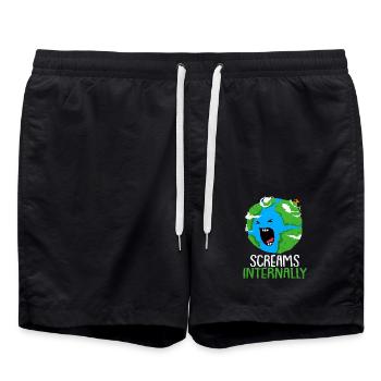 Jour de la Terre - Short de bain - noir - Devant - AI Model Male 185 light (185cm)