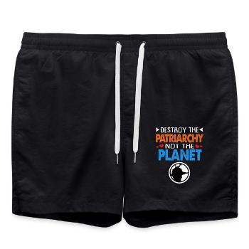Klimawandel Earth Day Umweltschutz Öko Bio Erde - Badeshorts - Schwarz - Vorne - AI Model Male 185 light (185cm)