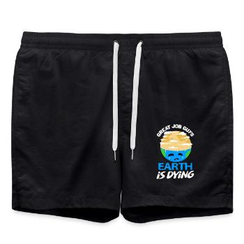 Changement climatique Earth Day Protection de l’environnement Bio Terre - Short de bain - noir - Devant - AI Model Male 185 light (185cm)