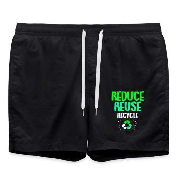 Klimawandel Earth Day Umweltschutz Öko Bio Erde - Badeshorts - Schwarz - Vorne - AI Model Male 185 light (185cm)