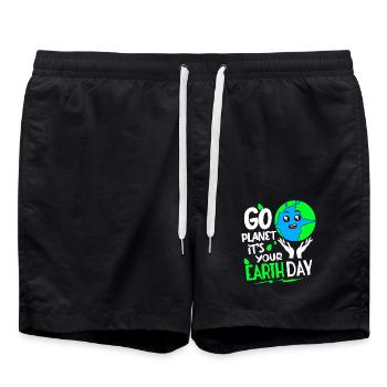 Changement climatique Earth Day Protection de l’environnement Bio Terre - Short de bain - noir - Devant - AI Model Male 185 light (185cm)