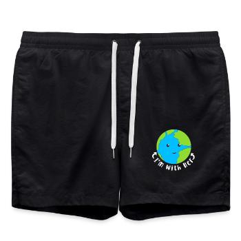 Changement climatique Earth Day Protection de l’environnement Bio Terre - Short de bain - noir - Devant - AI Model Male 185 light (185cm)