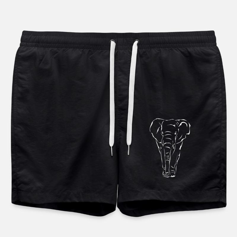 Elephant white - Swim Trunks - black