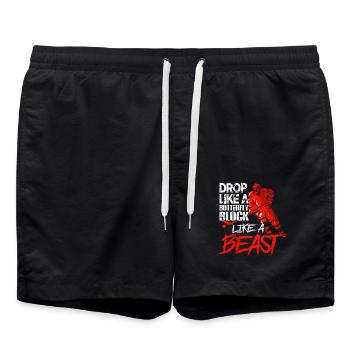 Eishockey - Badeshorts - Schwarz - Vorne - AI Model Male 185 light (185cm)