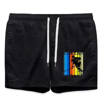 Eishockey - Badeshorts - Schwarz - Vorne - AI Model Male 185 light (185cm)