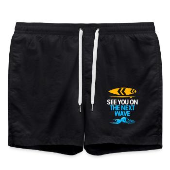 Kiteboard Kite Kiteboarding Geschenk Kitesurfer - Badeshorts - Schwarz - Vorne - AI Model Male 185 light (185cm)
