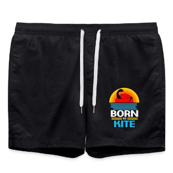 Kiteboard Kite Kiteboarding Geschenk Kitesurfer - Badeshorts - Schwarz - Vorne - AI Model Male 185 light (185cm)