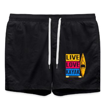 Canoe canoeing kayak kayaker white water rudder - Swim Trunks - black - Front - AI Model Male 185 light (185cm)
