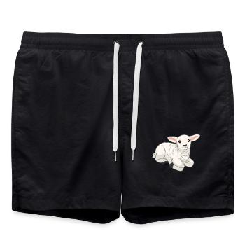 Bébé Pâques, Agneau, Brebis, Agneau, Chèvre, Pâques - Short de bain - noir - Devant - AI Model Male 185 light (185cm)