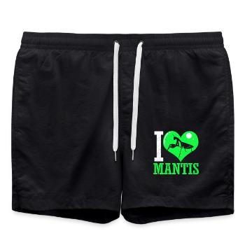 Gottesanbeterin - Badeshorts - Schwarz - Vorne - AI Model Male 185 light (185cm)