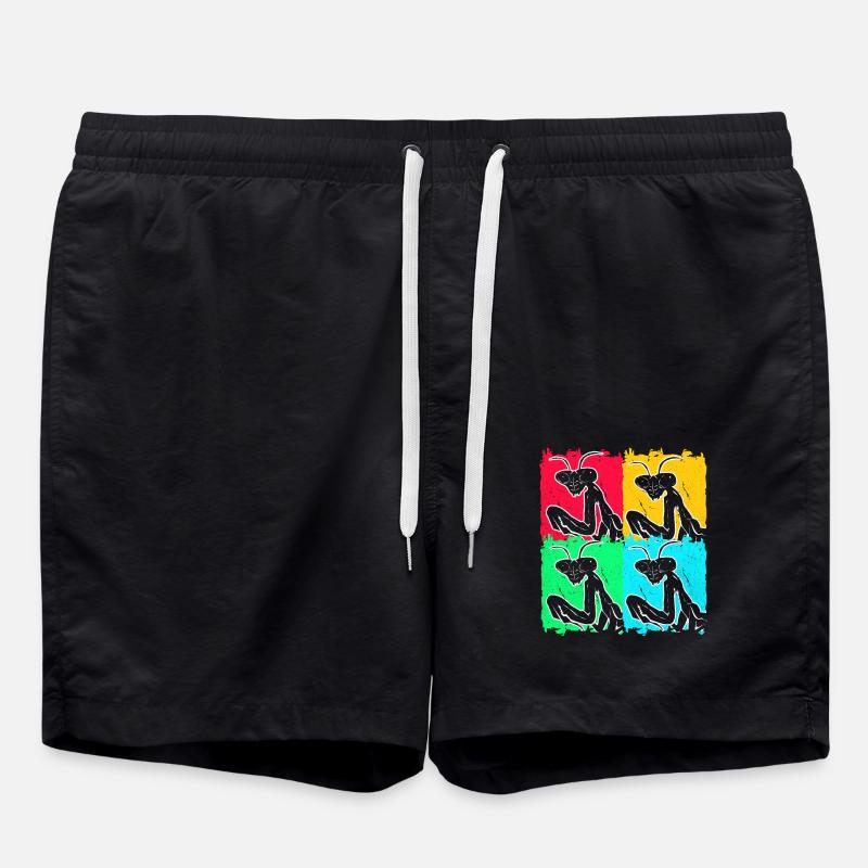 Gottesanbeterin - Badeshorts - Schwarz