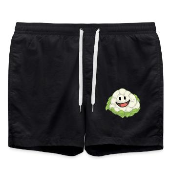 Blumenkohl Kohl Gemüse Veganer Gesund - Badeshorts - Schwarz - Vorne - AI Model Male 185 light (185cm)