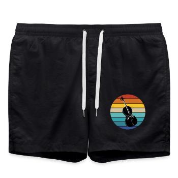 Cello Double Bass Classical Music Teacher Symphony - Swim Trunks - black - Front - AI Model Male 185 light (185cm)
