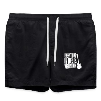 Bass Player Gift EVERYTHING IN LIFE IS VIBRATION - Short de bain - noir - Devant - AI Model Male 185 light (185cm)