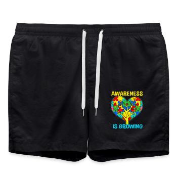 Autisme - Short de bain - noir - Devant - AI Model Male 185 light (185cm)