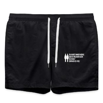 Best Friend Girlfriends Friendship Saying - Swim Trunks - black - Front - AI Model Male 185 light (185cm)