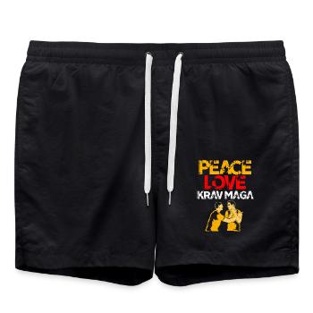 Krav Maga - Short de bain - noir - Devant - AI Model Male 185 light (185cm)