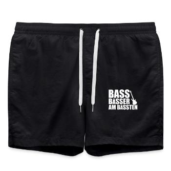 Bass Player Gift BASS BÄSSER AM BÄSSTEN Bassist - Badeshorts - Schwarz - Vorne - AI Model Male 185 light (185cm)