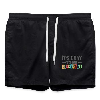 different autism gift shirt - Swim Trunks - black - Front - AI Model Male 185 light (185cm)