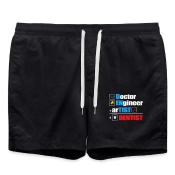 Dentist - Swim Trunks - black - Front - AI Model Male 185 light (185cm)