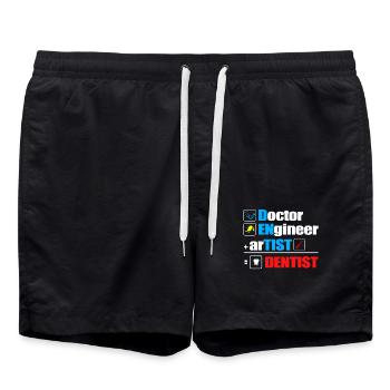 Dentist Gift Dentist Dentist Dentist - Swim Trunks - black - Front - AI Model Male 185 light (185cm)