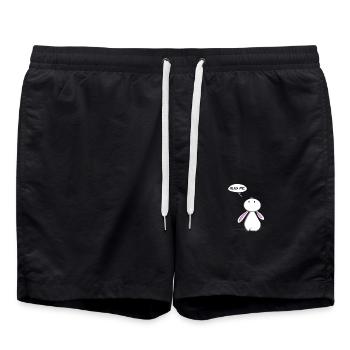 Rabbit Hasi Rabbit Comic Hug Me - Swim Trunks - black - Front - AI Model Male 185 light (185cm)