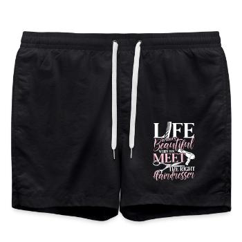 Le bon coiffeur - coiffeur salon - Short de bain - noir - Devant - AI Model Male 185 light (185cm)