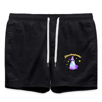 Bouteille puttel enterrement de vie de garçon bachelorette - Short de bain - noir - Devant - AI Model Male 185 light (185cm)